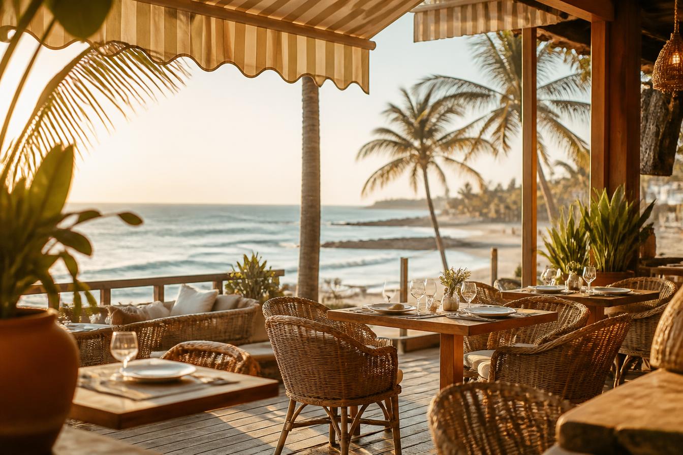 Beachside restaurant terrace